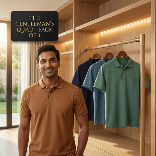 👕 Men's Polo Neck T-Shirts – Pack of 4 | Regular Fit | Casual & Office Wear