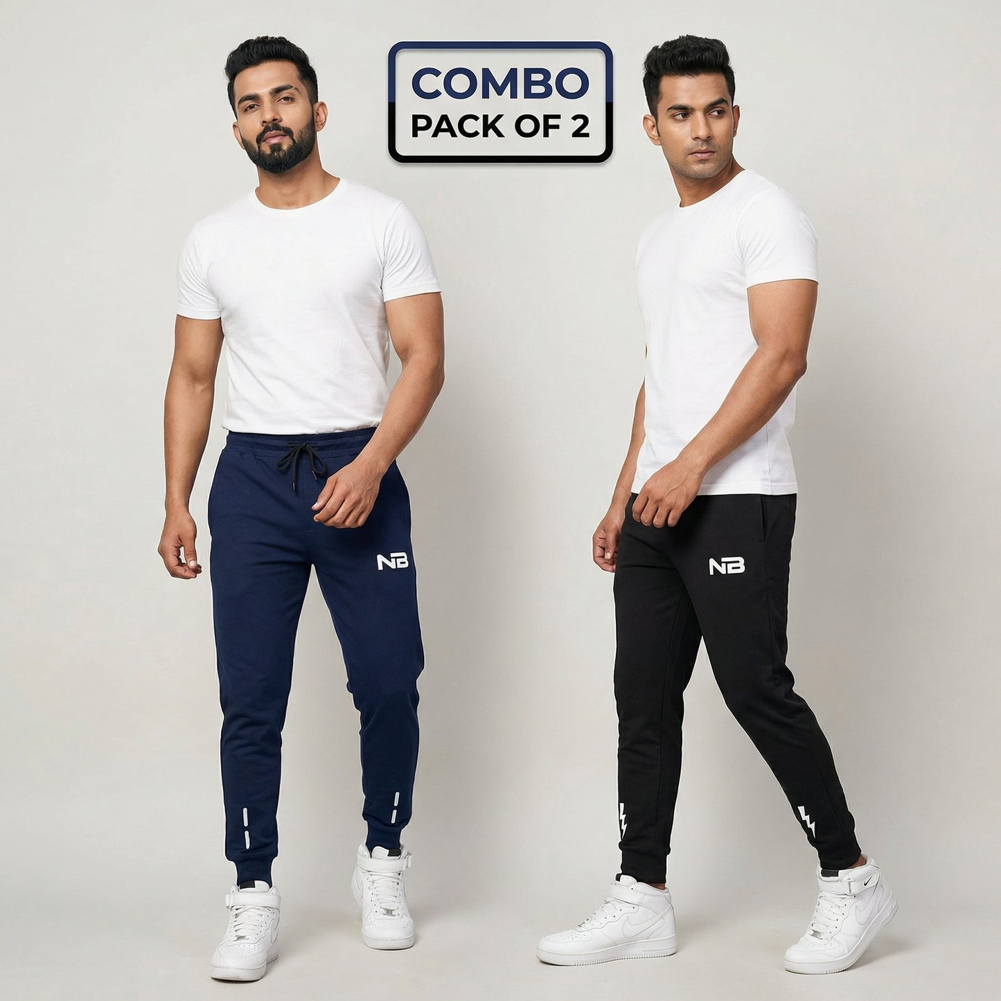 🏋️‍♂️ Peak Performance: Combo of 2 Men's Premium Ultra-Comfort Track Pants 🏋️‍♂️