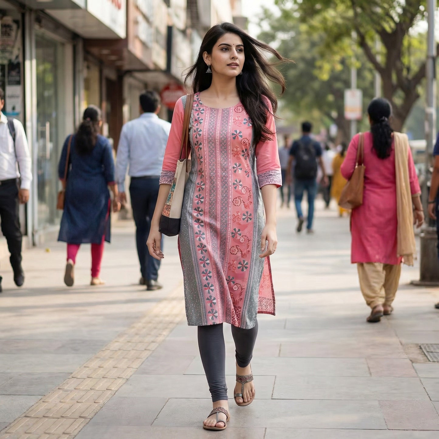 🌸 Women's Digital Printed Straight Kurti – Pack of 5 | Ethnic Wear Combo