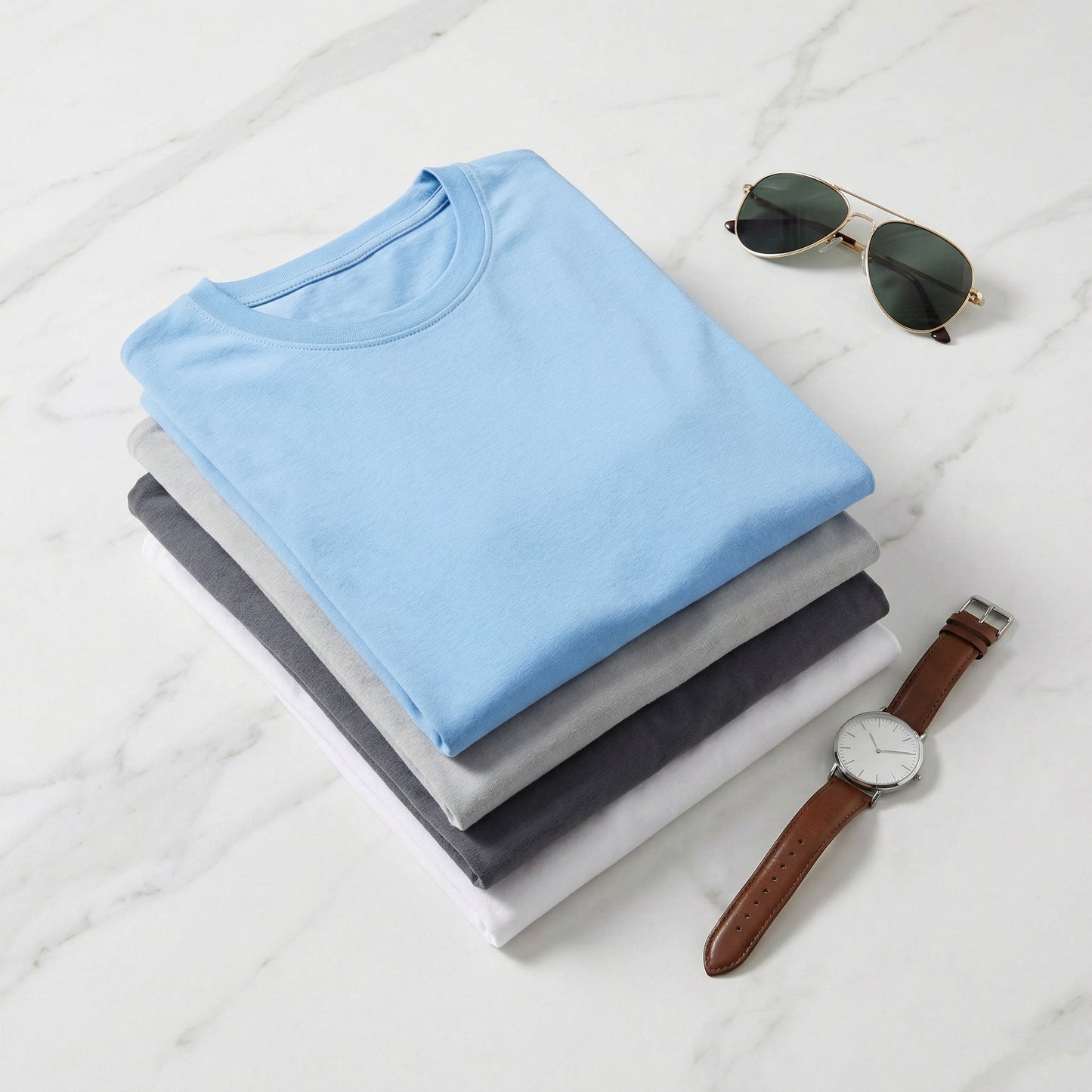 👕 The Daily Essential: Pack of 4 Men's Premium Solid Round Neck Tees 👕